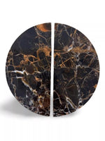 Sculptural Coffee Marble Door Handle with Brass Core