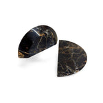Sculptural Coffee Marble Door Handle with Brass Core