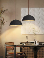 Black Arch Ceramic Pendant Light – Handcrafted Wabi-Sabi Illumination