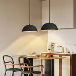 Black Arch Ceramic Pendant Light – Handcrafted Wabi-Sabi Illumination