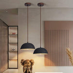 Black Arch Ceramic Pendant Light – Handcrafted Wabi-Sabi Illumination