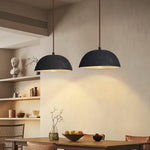 Black Arch Ceramic Pendant Light – Handcrafted Wabi-Sabi Illumination