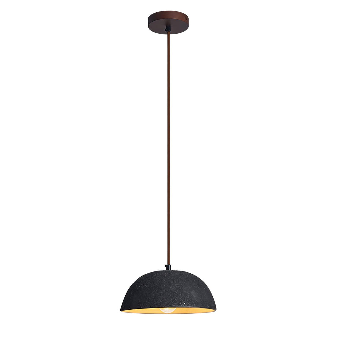 Black Arch Ceramic Pendant Light – Handcrafted Wabi-Sabi Illumination