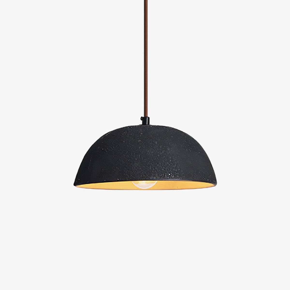 Black Arch Ceramic Pendant Light – Handcrafted Wabi-Sabi Illumination