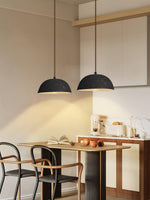Black Arch Ceramic Pendant Light – Handcrafted Wabi-Sabi Illumination