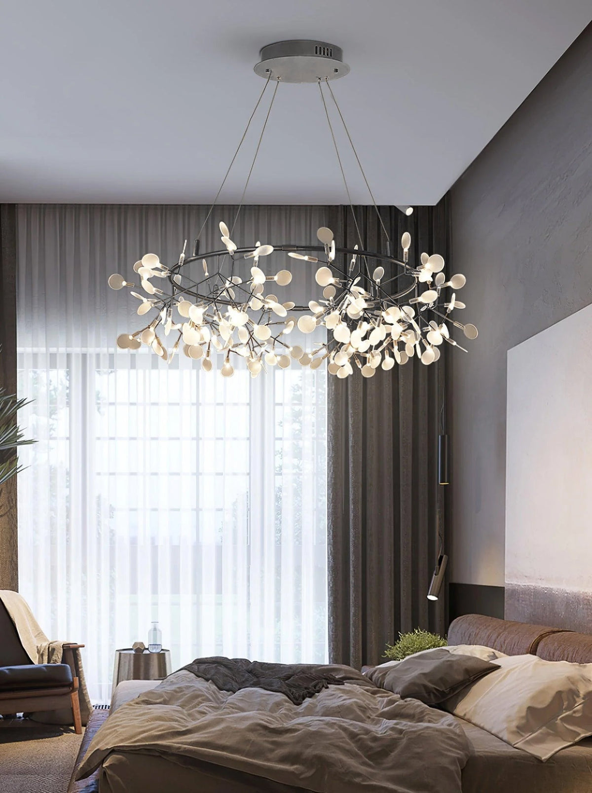 Big O Firefly LED Chandelier — Modern Black Designer Pendant Light