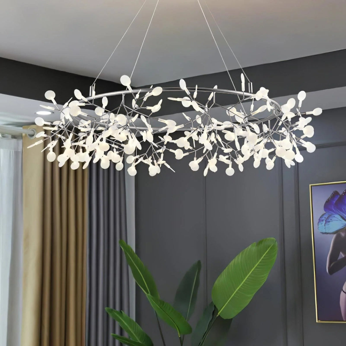 Big O Firefly LED Chandelier — Modern Black Designer Pendant Light