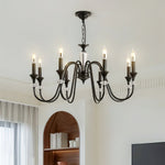Noir Candelabra Chandelier — Modern Matte Black Glass Chandelier for Dining Room and Living Room