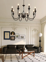 Noir Candelabra Chandelier — Modern Matte Black Glass Chandelier for Dining Room and Living Room
