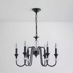 Noir Candelabra Chandelier — Modern Matte Black Glass Chandelier for Dining Room and Living Room