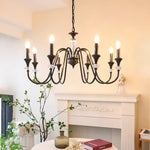 Noir Candelabra Chandelier — Modern Matte Black Glass Chandelier for Dining Room and Living Room
