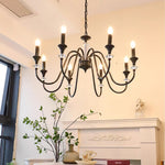 Noir Candelabra Chandelier — Modern Matte Black Glass Chandelier for Dining Room and Living Room