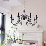 Noir Candelabra Chandelier — Modern Matte Black Glass Chandelier for Dining Room and Living Room