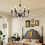 Noir Candelabra Chandelier — Modern Matte Black Glass Chandelier for Dining Room and Living Room