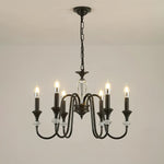 Noir Candelabra Chandelier — Modern Matte Black Glass Chandelier for Dining Room and Living Room