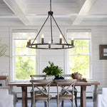 Black Ring Chandelier with Candle-Style Bulbs for Modern Interiors