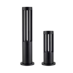 Black Cylindrical Garden Outdoor Light With Solar Panel