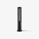 Black Cylindrical Garden Outdoor Light With Solar Panel