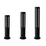 Black Cylindrical Garden Outdoor Light With Solar Panel