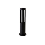 Black Cylindrical Garden Outdoor Light With Solar Panel