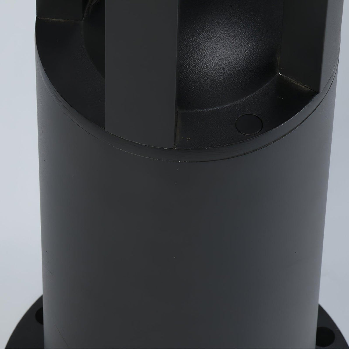 Black Cylindrical Garden Outdoor Light With Solar Panel