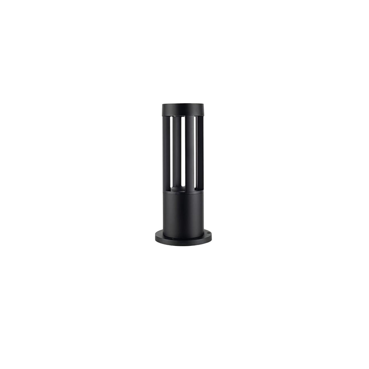 Black Cylindrical Garden Outdoor Light With Solar Panel