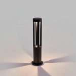 Black Cylindrical Garden Outdoor Light With Solar Panel