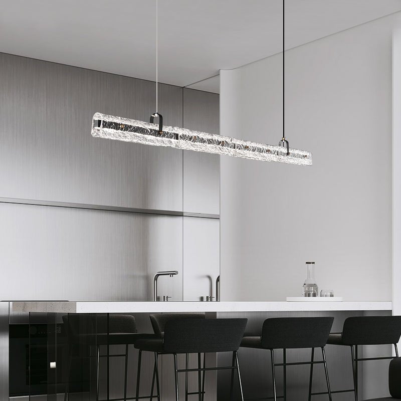 Black Ice Linear LED Pendant Light for Kitchen Island and Dining Room