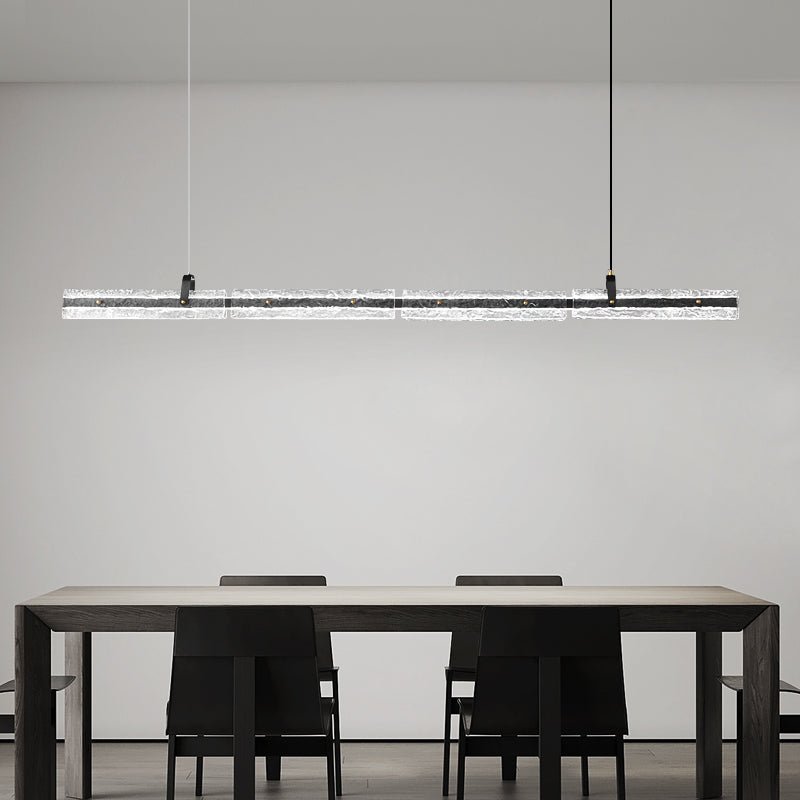 Black Ice Linear LED Pendant Light for Kitchen Island and Dining Room