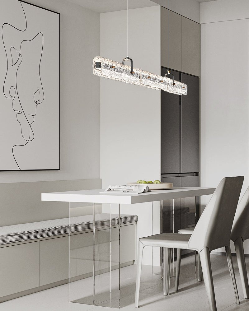 Black Ice Linear LED Pendant Light for Kitchen Island and Dining Room