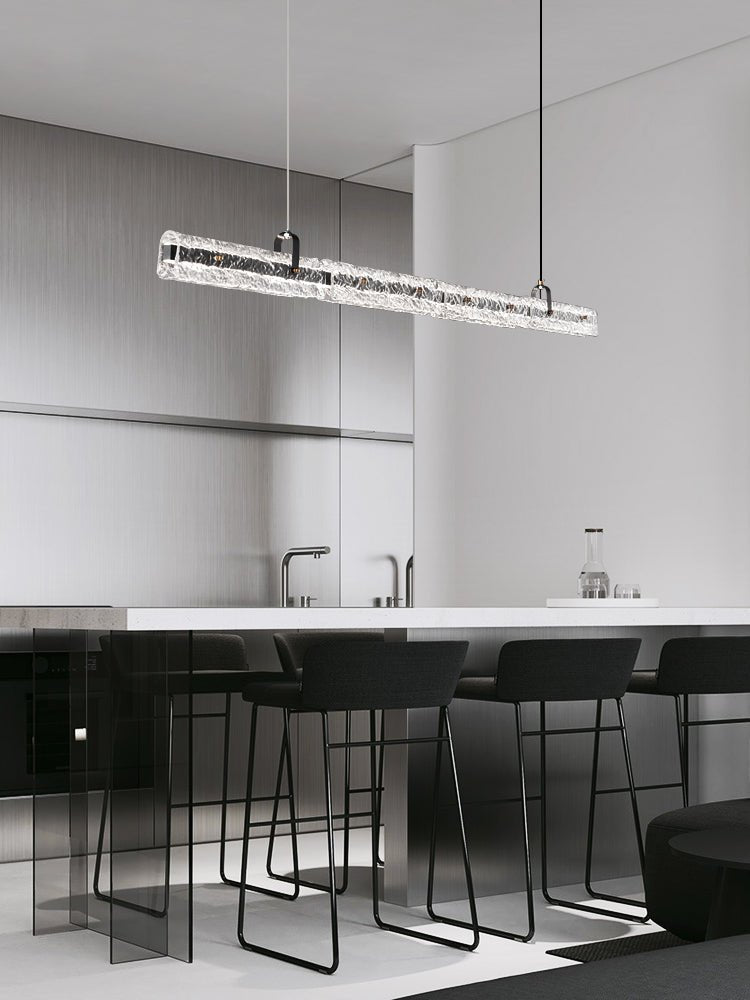 Black Ice Linear LED Pendant Light for Kitchen Island and Dining Room