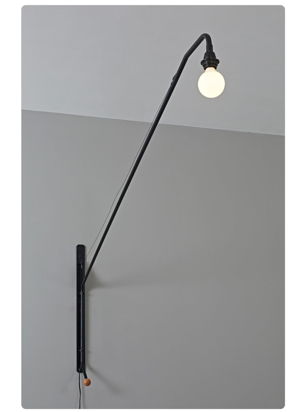 Modern Swing Arm Wall Sconce with Extended Reach in Matte Black