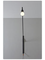 Modern Swing Arm Wall Sconce with Extended Reach in Matte Black