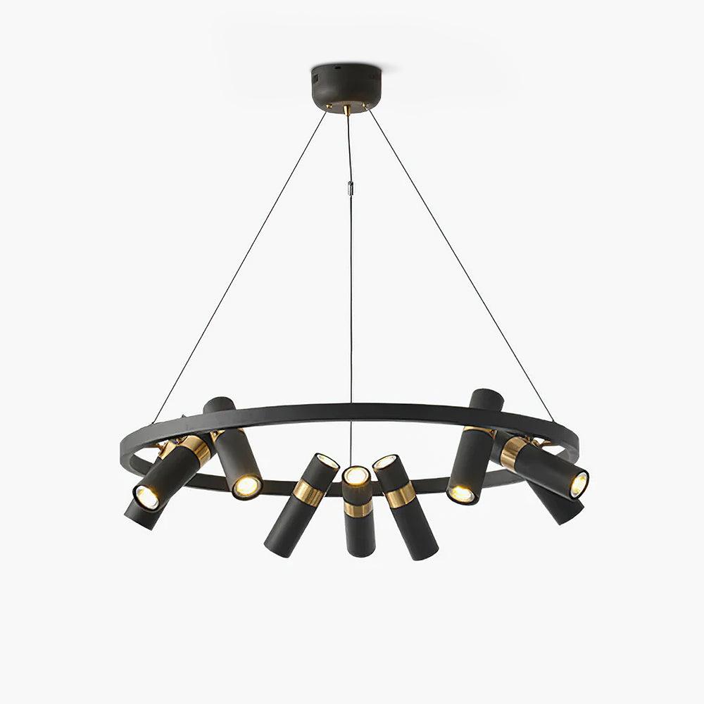 Black Multi-Pipe Chandelier Modern Linear Pendant Light