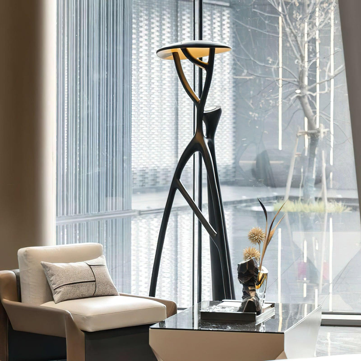 black-sculpture-floor-lamp