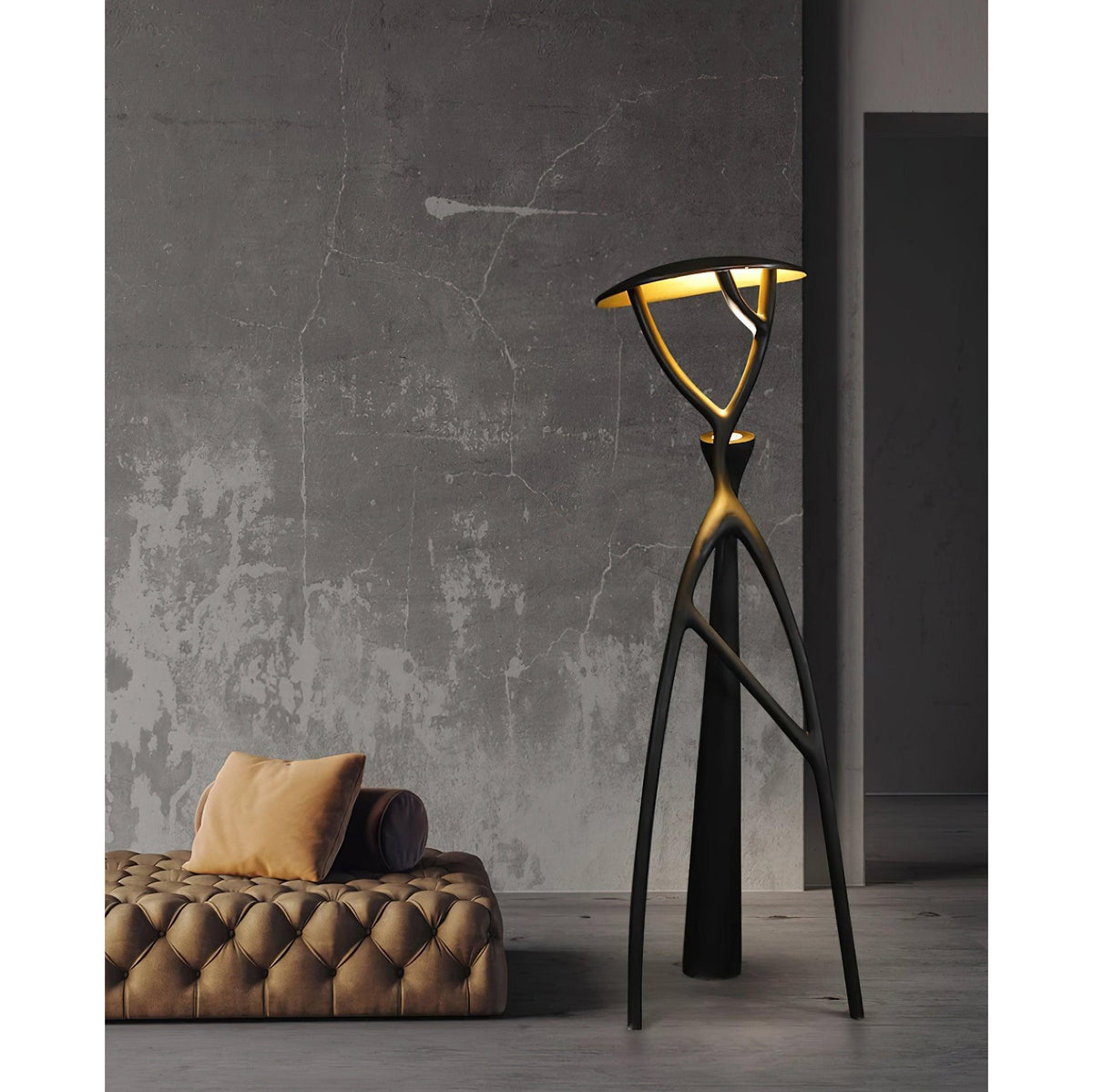 black-sculpture-floor-lamp