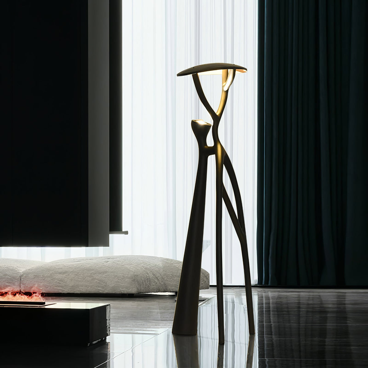 black-sculpture-floor-lamp