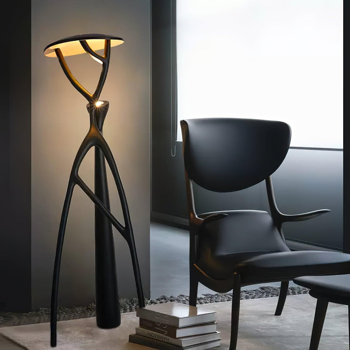 black-sculpture-floor-lamp