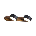 Black Travertine Duo Wall Light — Walnut LED Sconce