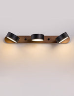 Black Travertine Duo Wall Light — Walnut LED Sconce