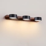 Black Travertine Duo Wall Light — Walnut LED Sconce