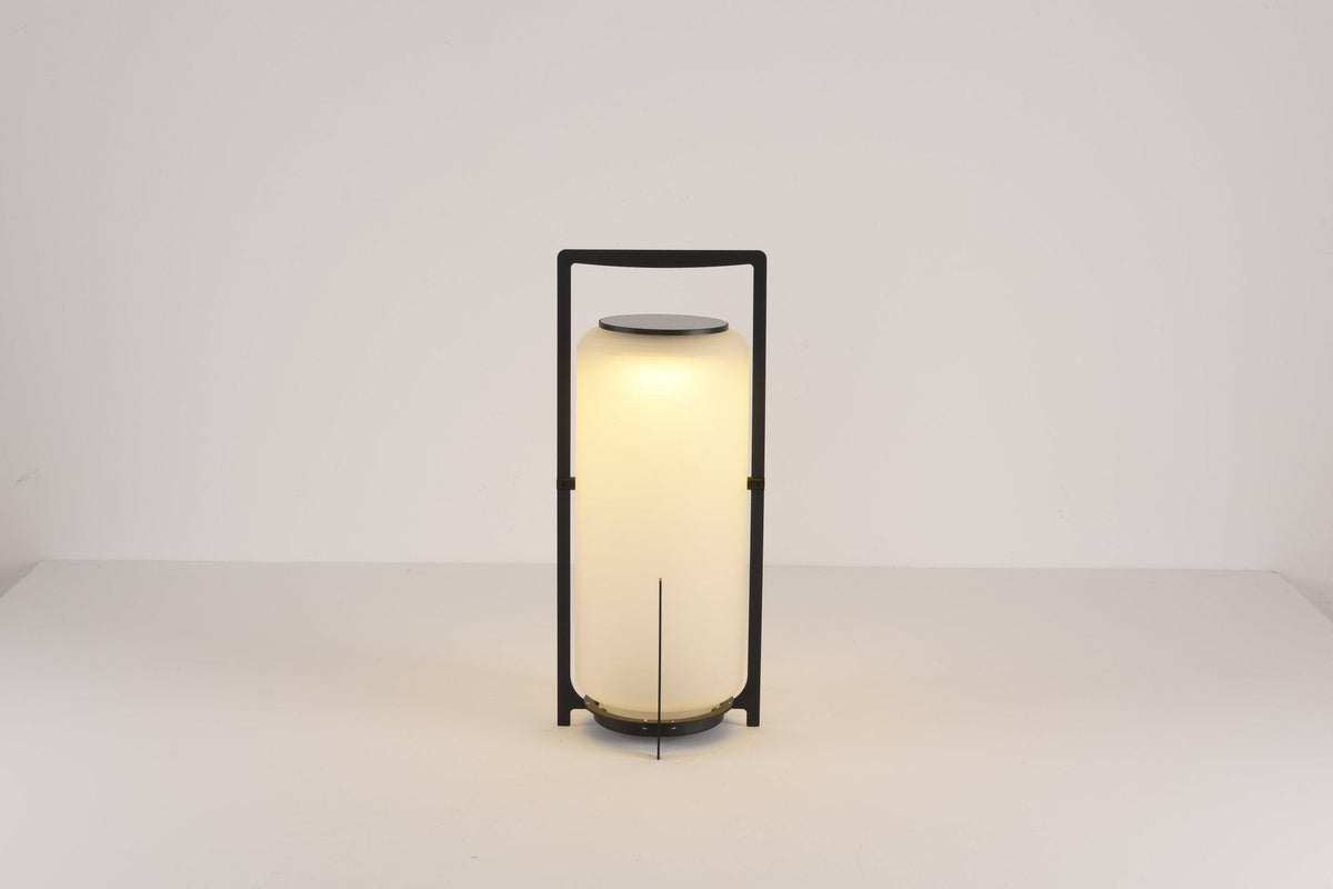 Twilight Lantern Solar Table Lamp – Stainless Steel & Glass Outdoor LED Light