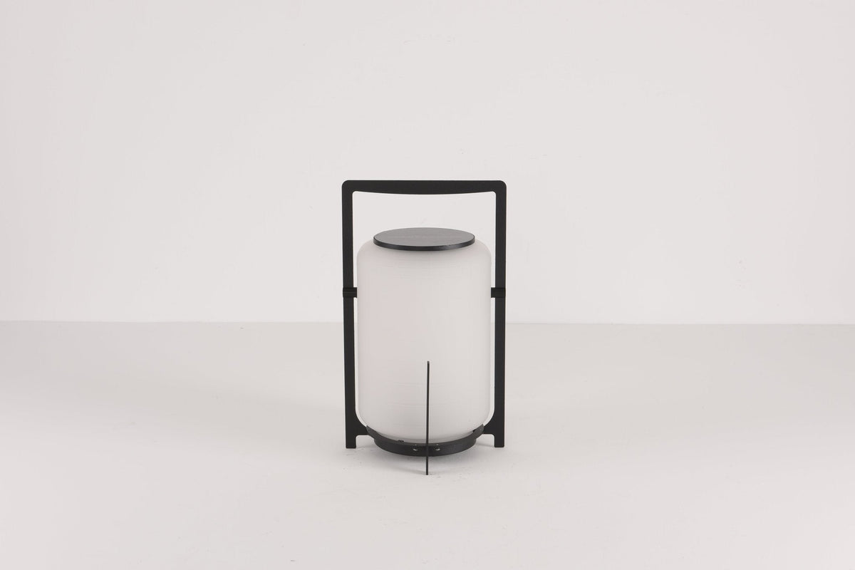 Twilight Lantern Solar Table Lamp – Stainless Steel & Glass Outdoor LED Light