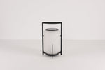 Twilight Lantern Solar Table Lamp – Stainless Steel & Glass Outdoor LED Light
