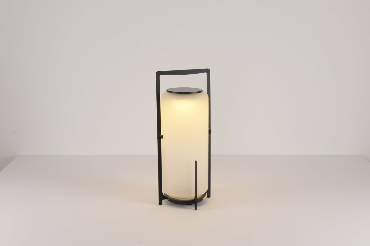 Twilight Lantern Solar Table Lamp – Stainless Steel & Glass Outdoor LED Light