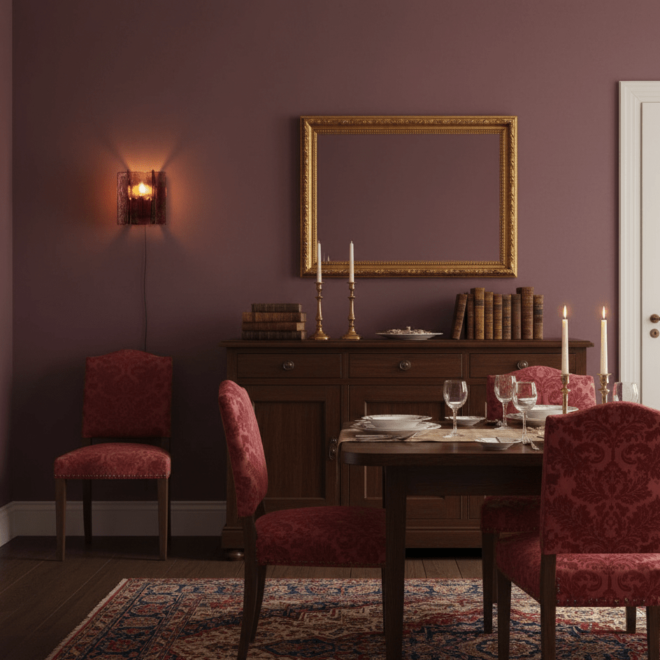 Blason Plug-In Wall Sconce in Gold Brass with Wine-Red Glass