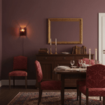 Blason Plug-In Wall Sconce in Gold Brass with Wine-Red Glass