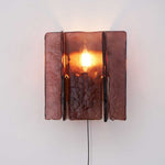 Blason Plug-In Wall Sconce in Gold Brass with Wine-Red Glass