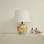 Blazing Blossom Ceramic Table Lamp – Artisan Floral Design for Modern Interiors