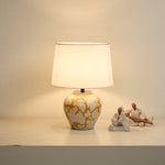 Blazing Blossom Ceramic Table Lamp – Artisan Floral Design for Modern Interiors